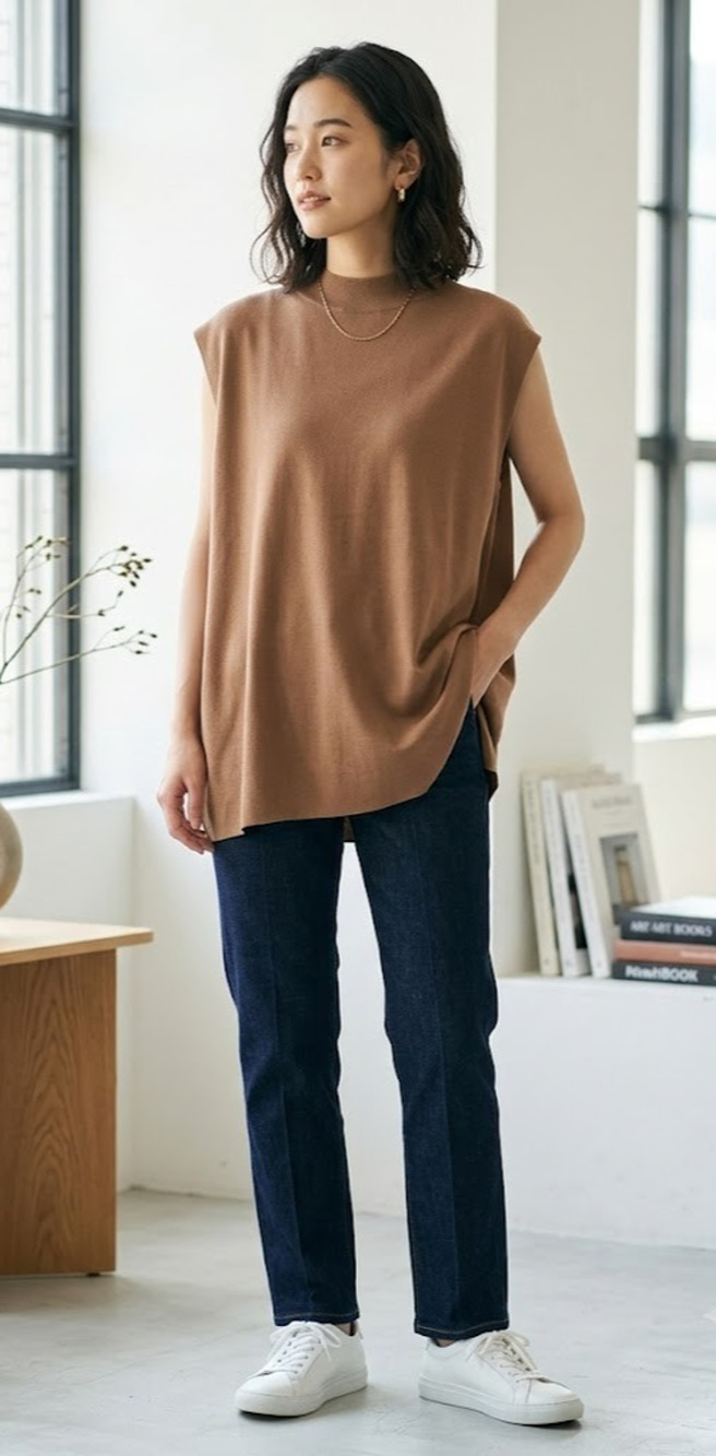 United Arrows Tokyo Green Label Relaxing Brown Top Sweater US Medium